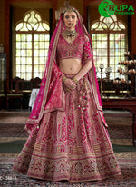 Load image into Gallery viewer, Rani Color Silk Embroidered, Pearls, Sequins, Thread, Weaving and Zari Work A - Line Lehenga Choli