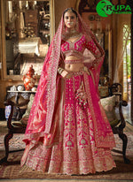 Load image into Gallery viewer, Fuchsia Color Silk New Designer Wedding Wear A Line Lehenga Choli