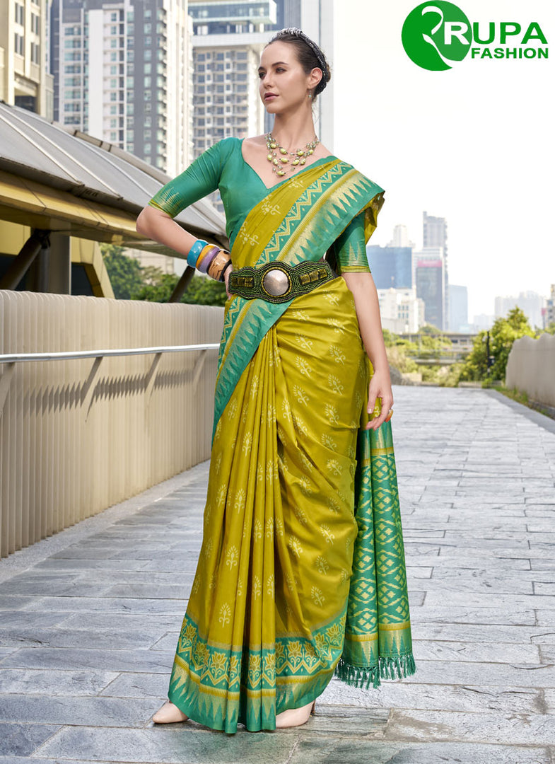 Attractive Multi Color Silk Weaving Work Contemporary Saree