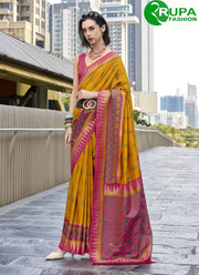 Gorgeous Multi Color Silk Weaving Work Classic Saree
