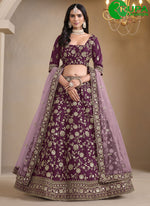 Load image into Gallery viewer, Attractive Wine Color Art Silk A-Line Lehenga Choli

