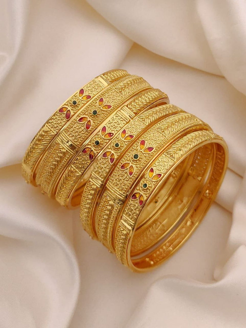 Fancy High Gold Plating Patla Bengals Set Of 6 pic Brass Micro Gold Plating Daily Wear