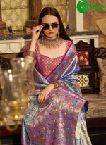 Load image into Gallery viewer, Violet Color Silk Weaving Work Traditional Party Wear Saree
