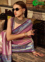 Load image into Gallery viewer, Delightful Pink Color Silk Traditional Party Wear Saree with Weaving Work
