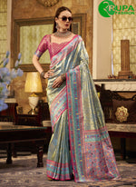 Load image into Gallery viewer, Beautiful Blue Color Silk Designer Classic Saree with Weaving Work
