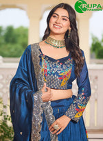 Load image into Gallery viewer, Pure Vichitra Silk Readymade Lehenga Choli with Embroidered, Sequins, Thread and Zari Work
