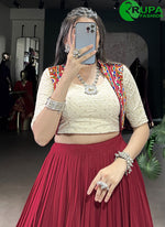 Load image into Gallery viewer, Majestic Maroon Color Pure Rayon Designer Ready Made Lehenga Choli
