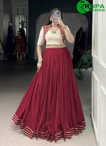 Load image into Gallery viewer, Majestic Maroon Color Pure Rayon Designer Ready Made Lehenga Choli
