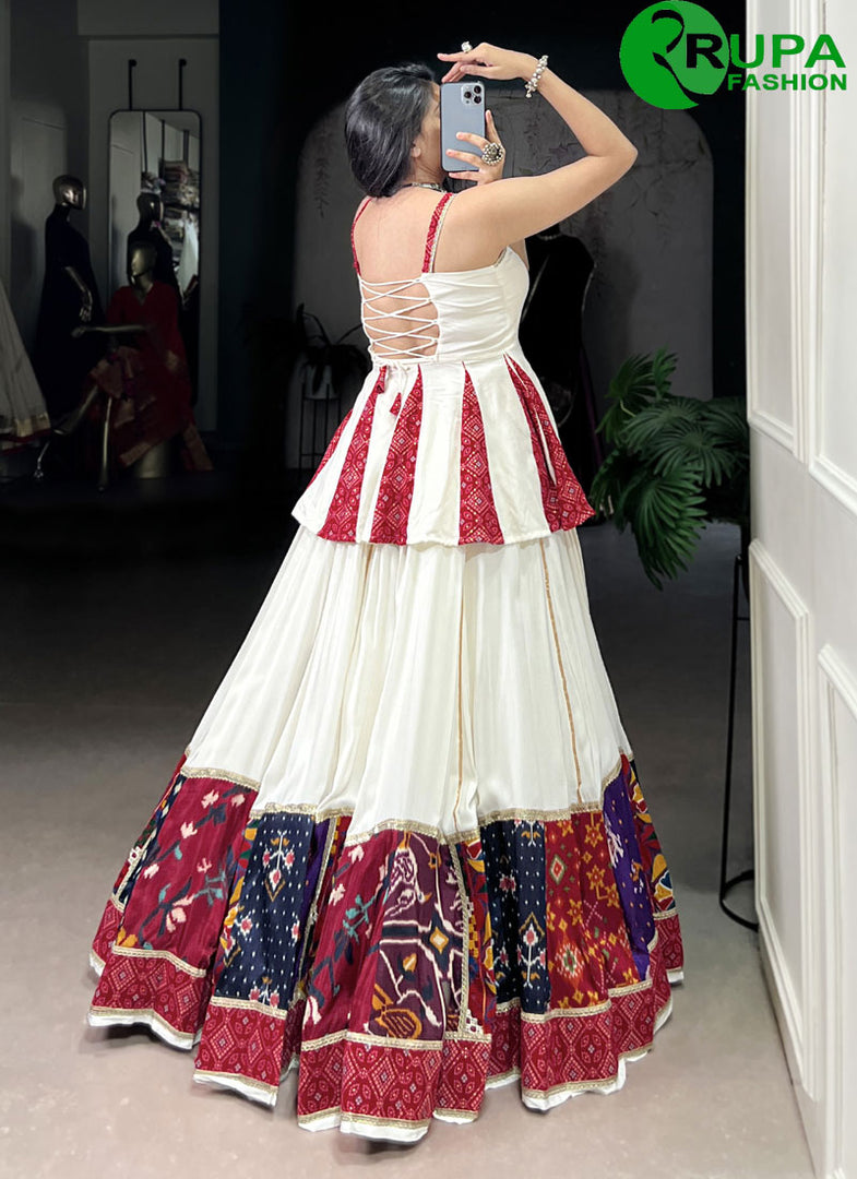 Speechless White With Multi Color Pure Rayon New Designer Ready Made Lehenga Choli
