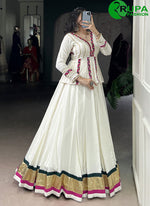 Load image into Gallery viewer, Adorable White With Multi Color Pure Rayon Designer Ready Made Lehenga Choli
