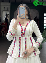 Load image into Gallery viewer, Adorable White With Multi Color Pure Rayon Designer Ready Made Lehenga Choli
