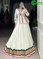 Load image into Gallery viewer, Adorable White With Multi Color Pure Rayon Designer Ready Made Lehenga Choli

