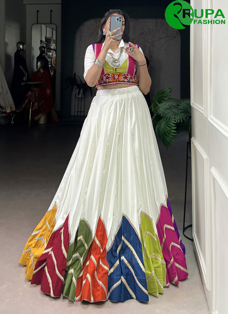 Multi Color Pure Rayon Designer Party Wear Ready Made Lehenga Choli