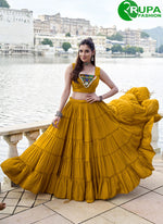Load image into Gallery viewer, Mustard Color Plain Work Rayon Readymade Lehenga Choli
