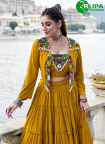 Load image into Gallery viewer, Mustard Color Plain Work Rayon Readymade Lehenga Choli
