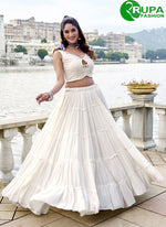 Load image into Gallery viewer, Outstanding White Color Plain Work Rayon Readymade Lehenga Choli
