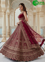 Load image into Gallery viewer, Magnetic Pink Color Dori, Embroidered, Sequins, Thread and Zari Work Silk Lehenga Choli