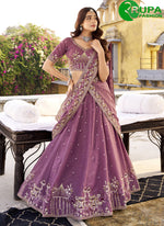 Load image into Gallery viewer, Lavender Color Crush Lehenga Choli with Embroidered, Sequins and Thread Work