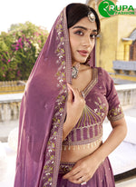Load image into Gallery viewer, Lavender Color Crush Lehenga Choli with Embroidered, Sequins and Thread Work