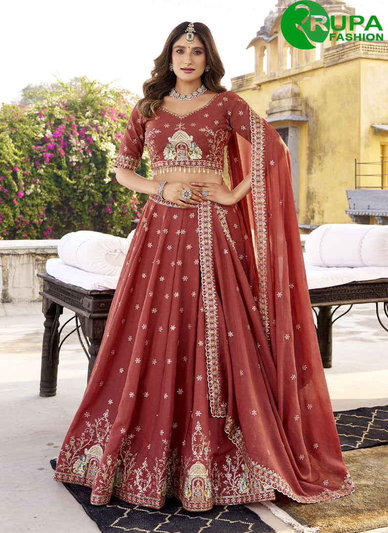 Speechless Rust Color Crush New Designer Party Wear Lehenga Choli