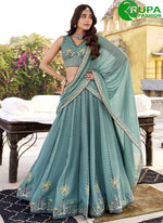 Load image into Gallery viewer, Adorable Sea Green Color Crush Designer Party Wear Lehenga Choli