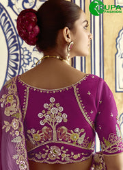 Splendid Fabric Trendy Saree In Purple Color