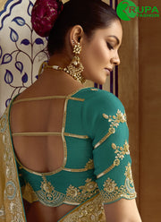 Attractive Mustard Fancy Fabric Designer Saree