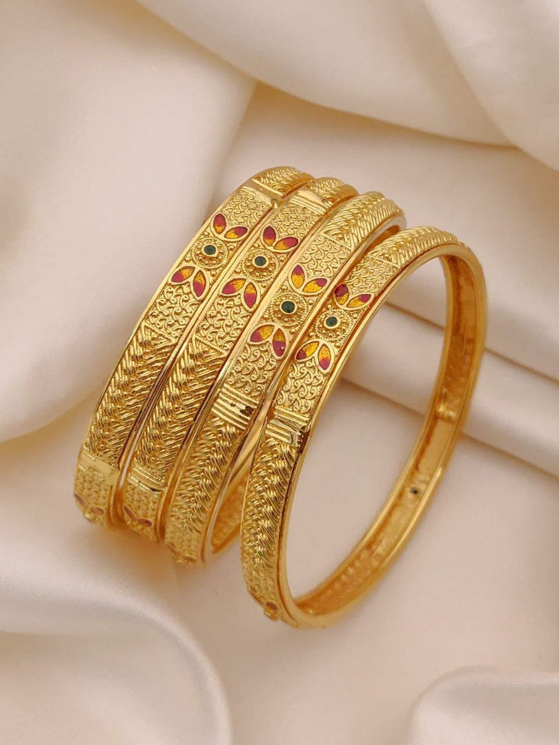 Fancy High Gold Plating Patla Bengals Set Of 4 pic Brass Micro Gold Plating For Daily Wear