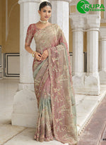 Load image into Gallery viewer, Multi Color Silk Embroidered and Khatli Work Designer Traditional Saree