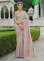 Load image into Gallery viewer, Multi Color Silk Traditional Saree with resham Embroidered and Khatli Work