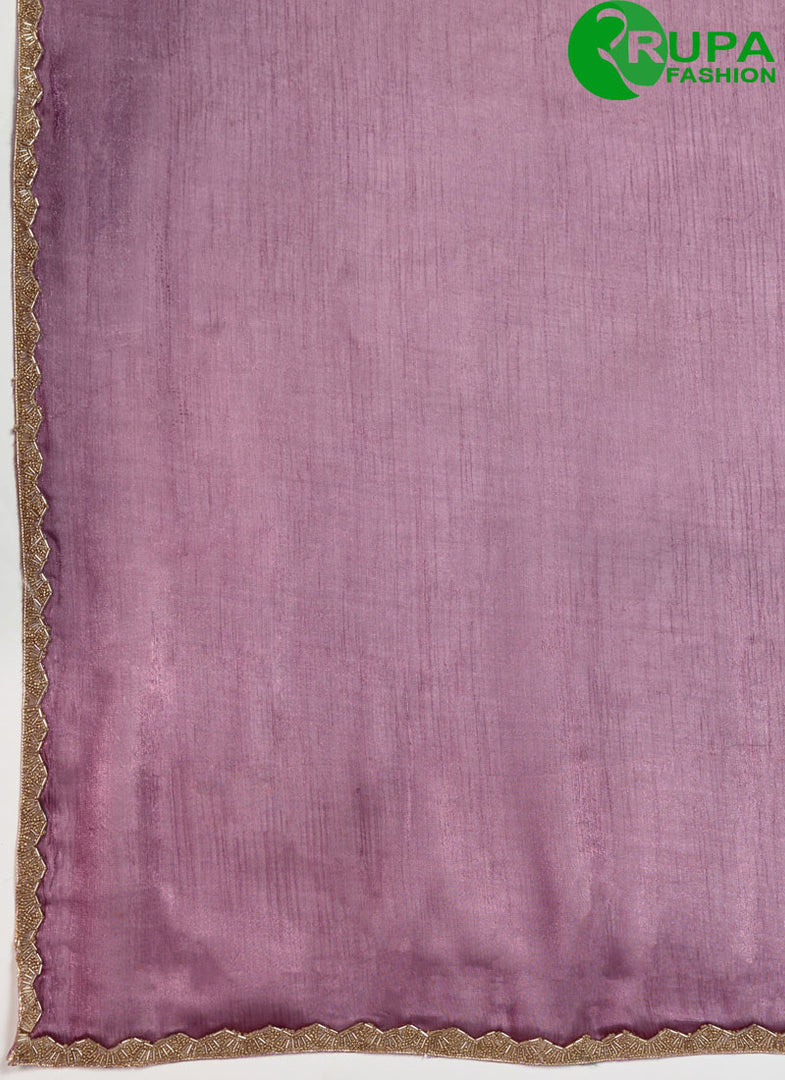 Superb Lavender Burberry Designer Saree with Beads, Patch Border and Cut Dana Work
