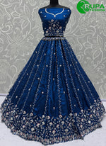 Load image into Gallery viewer, Lovely Royal Blue Color Satin Silk Designer Party Wear Lehenga Choli
