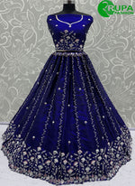 Load image into Gallery viewer, Blue Color  Satin Silk Embroidered, Sequins, Thread and Zari Work Lehenga Choli
