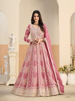 Load image into Gallery viewer, Lovely Pink Color Embroidered Work Faux Georgette Anarkali Suit