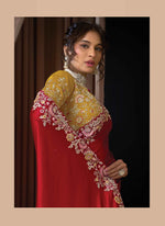 Load image into Gallery viewer, Divine Red Color New Designer Satin Party Wear Saree