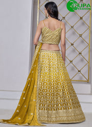 Attractive Yellow Padding Color ,Designer Embroidery Work Lehenga Choli