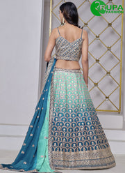 Wonderful Blue Color Embroidery Work And Traditional Lehenga Choli