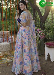 New Designer Baby Pink Color Georgette Designer Digital Print Lehenga Choli
