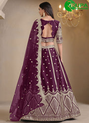Maroon Color Art Silk Designer Embroidery Work Lehenga Choli