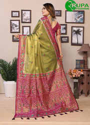 Beautiful Green Color Banarasi Silk with Weaving Work Classic Saree