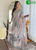 Load image into Gallery viewer, Splendorous Green Color Embroidery Work,Printed Ceremonial Salwar Suit
