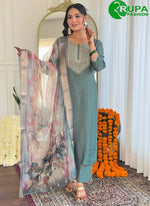 Load image into Gallery viewer, Splendorous Green Color Embroidery Work,Printed Ceremonial Salwar Suit
