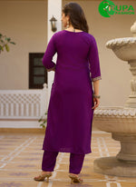 Load image into Gallery viewer, Outstanding Purple Color Rayon Embroidered and Zari Work Readymade Salwar Suit
