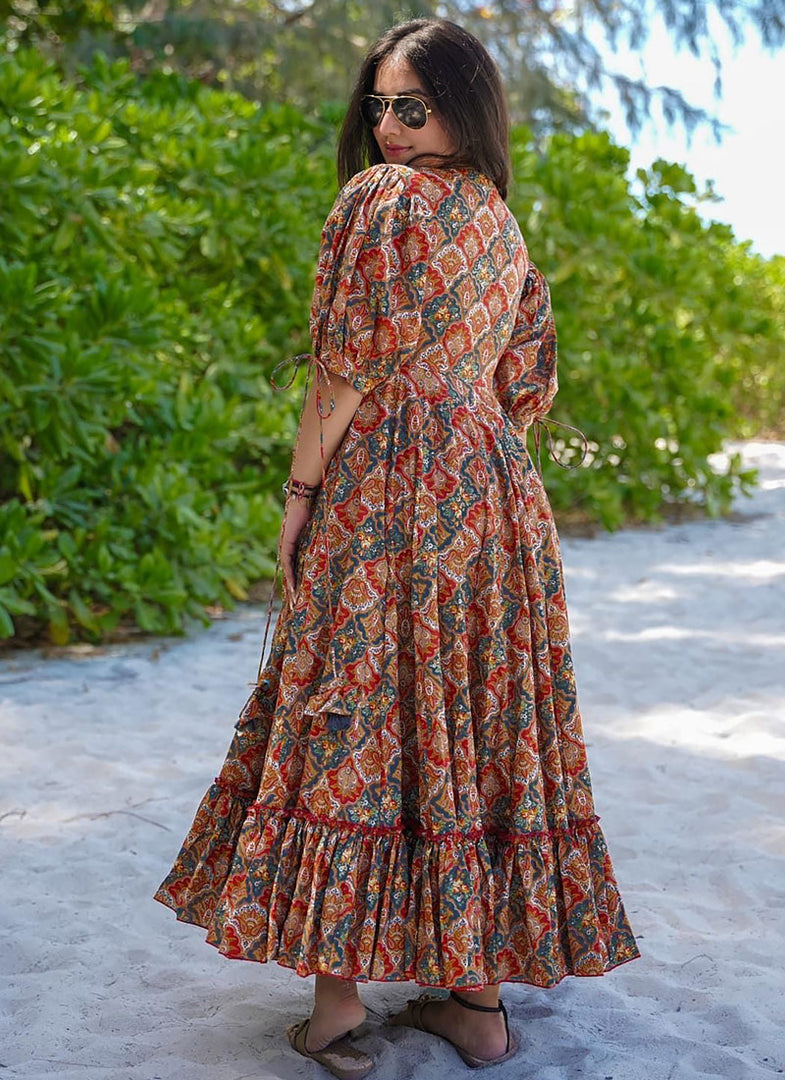 Beautiful Multi Color Heavy Rayon Digital Print Work Casual Kurti