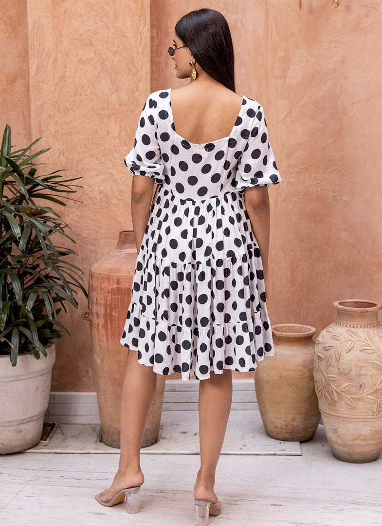 Divine White Color Digital Back Print Work Rayon Party Wear Kurti