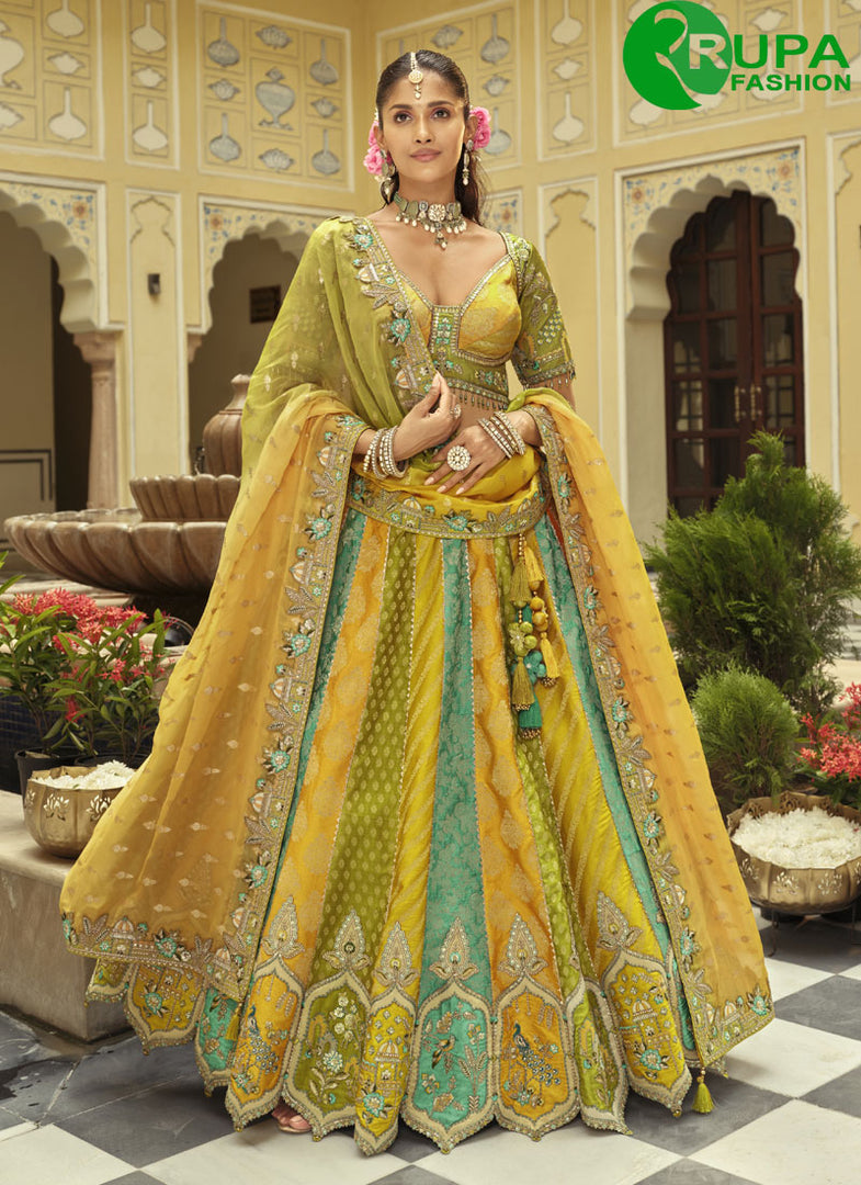 Speechless Multi Color Silk New Designer Traditional Ready Made A Line Lehenga Choli