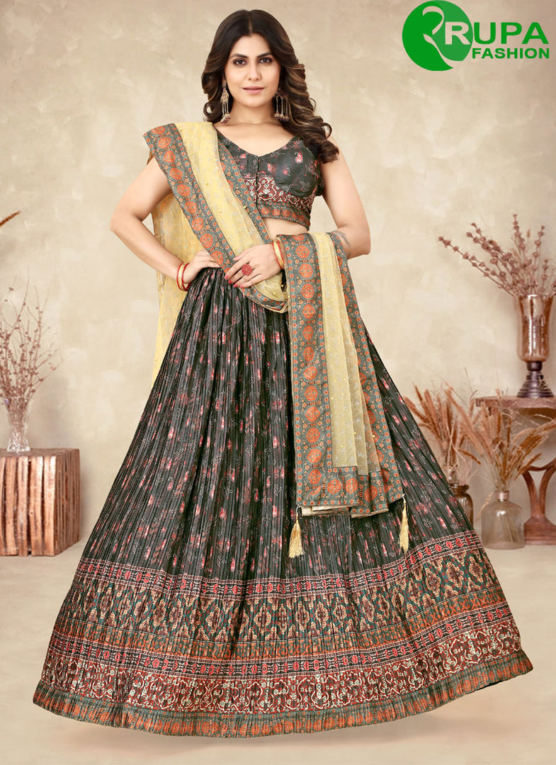 Attractive Multi Color Digital Printed And Traditional Lehenga Choli
