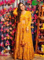 Load image into Gallery viewer, Attractive Yellow Color And Digital Print Garara Suit With Shrug
