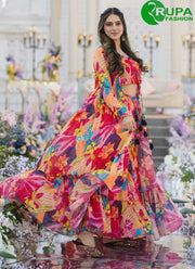 Beautiful Multi Color And Digital Print Party Wear Garara Suit With Shrug