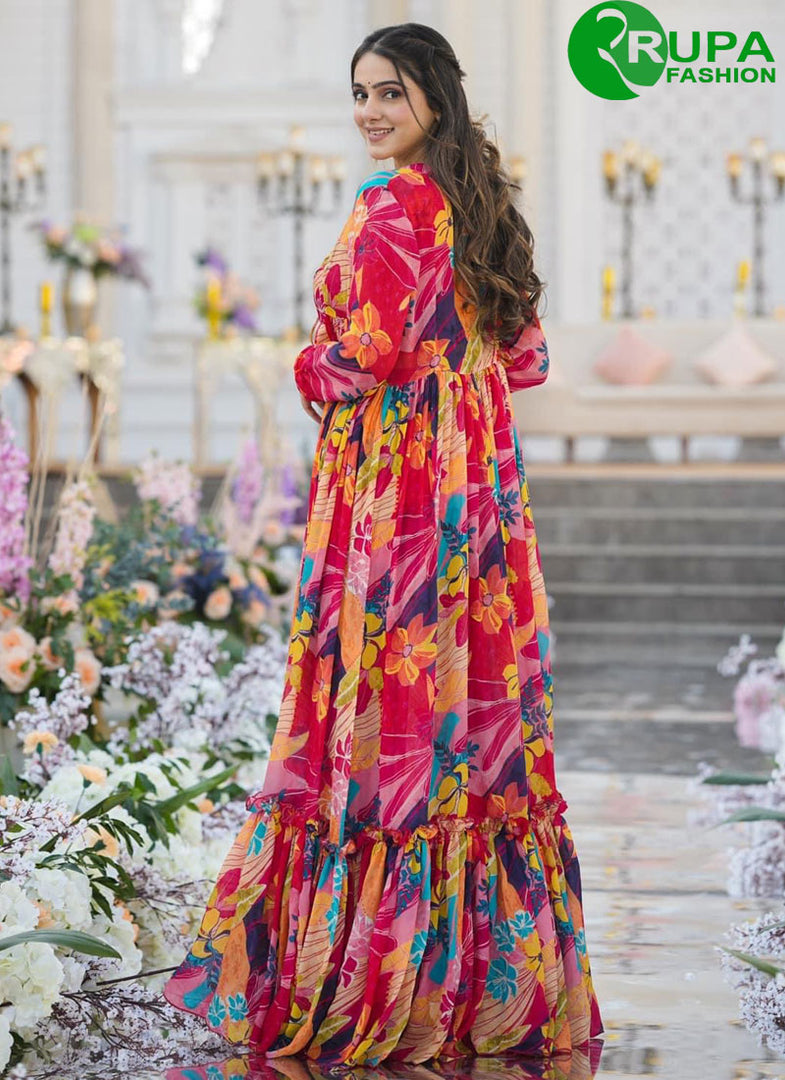Beautiful Multi Color And Digital Print Party Wear Garara Suit With Shrug